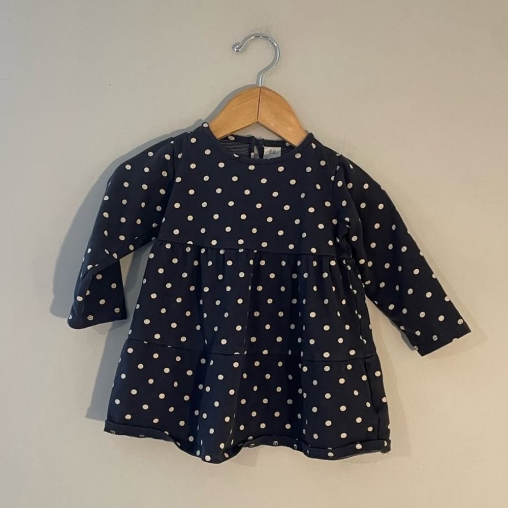 $10 ADD ON H&M Dress 18M 18-24M polka dot long sleeve‎ Tunic cotton zara